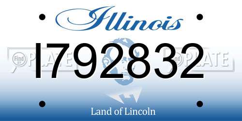 I792832 Illinois License Plate