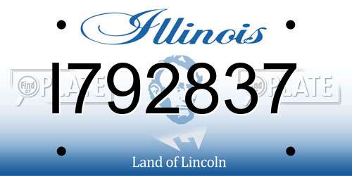 I792837 Illinois License Plate