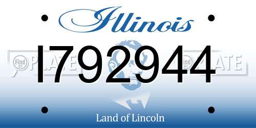 I792944 Illinois License Plate