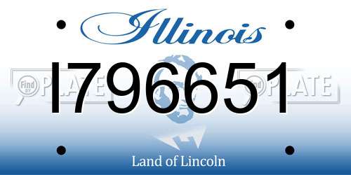 I796651 Illinois License Plate