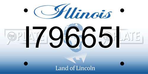 I79665I Illinois License Plate