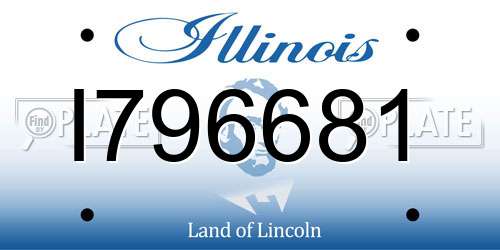 I796681 Illinois License Plate