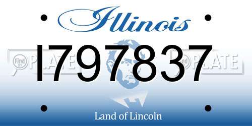 I797837 Illinois License Plate