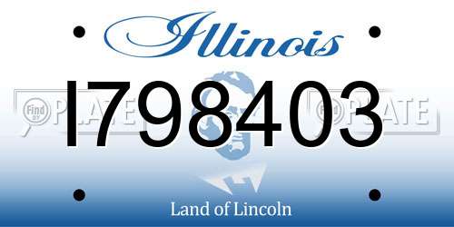 I798403 Illinois License Plate