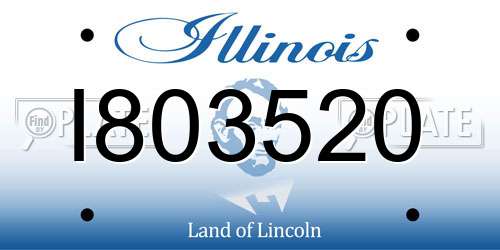 I803520 Illinois License Plate