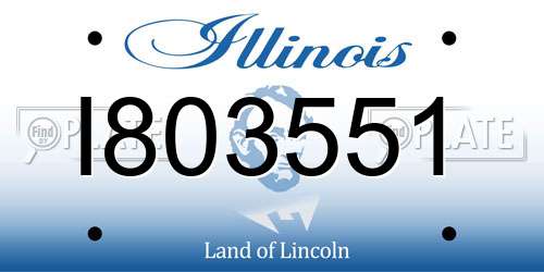 I803551 Illinois License Plate