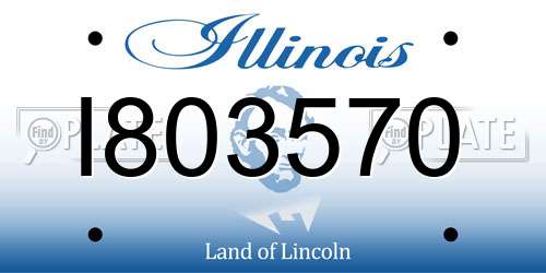 I803570 Illinois License Plate