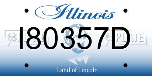 I80357D Illinois License Plate