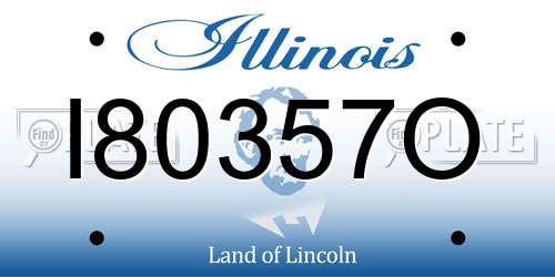 I80357O Illinois License Plate