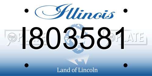I803581 Illinois License Plate