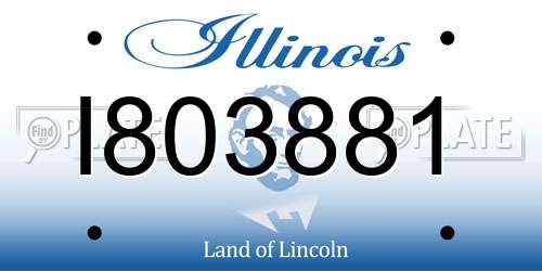 I803881 Illinois License Plate