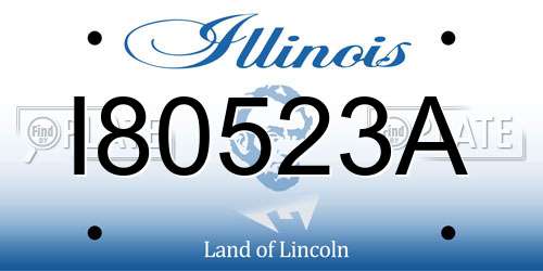 I80523A Illinois License Plate