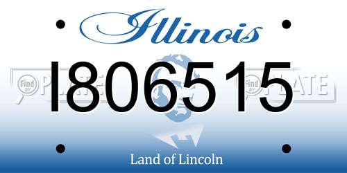 I806515 Illinois License Plate