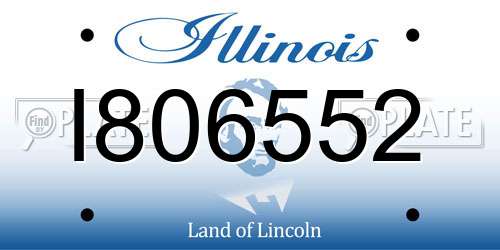I806552 Illinois License Plate