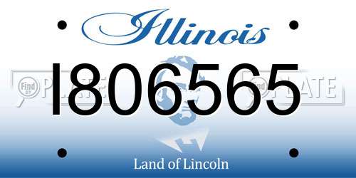 I806565 Illinois License Plate