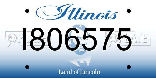 I806575 Illinois License Plate