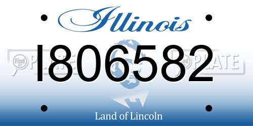 I806582 Illinois License Plate