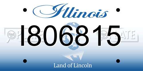 I806815 Illinois License Plate