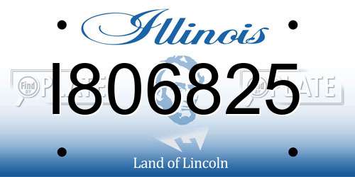 I806825 Illinois License Plate