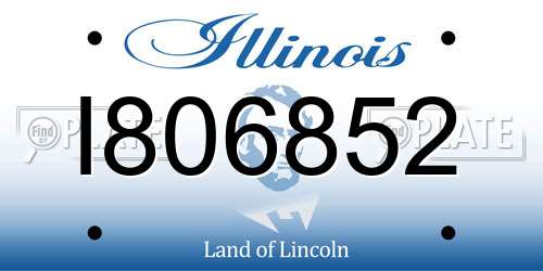I806852 Illinois License Plate