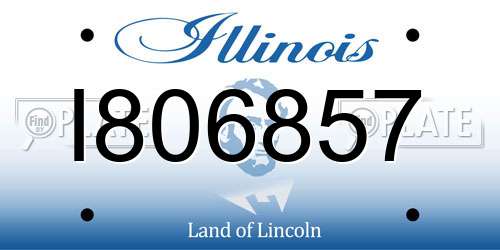 I806857 Illinois License Plate