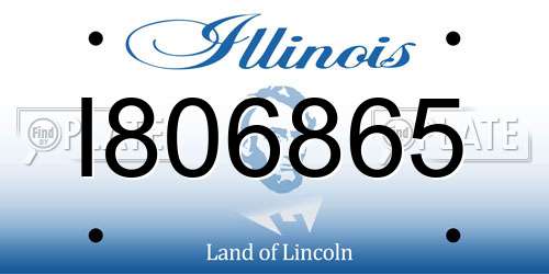 I806865 Illinois License Plate
