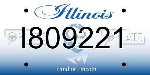 I809221 Illinois License Plate