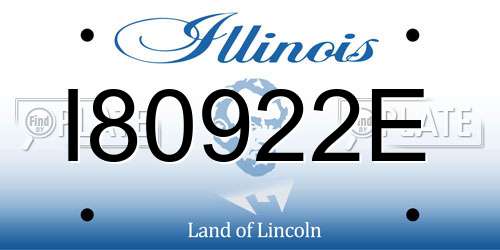 I80922E Illinois License Plate