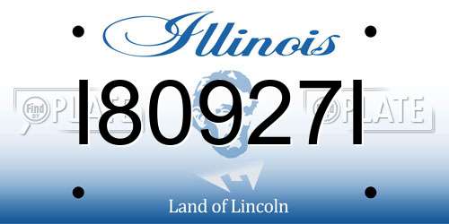 I80927I Illinois License Plate