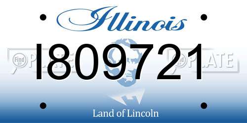 I809721 Illinois License Plate