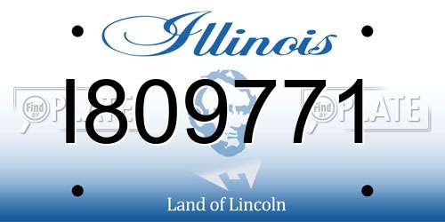 I809771 Illinois License Plate