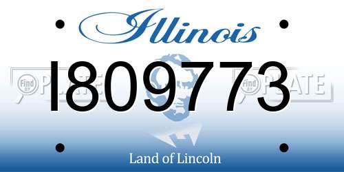 I809773 Illinois License Plate