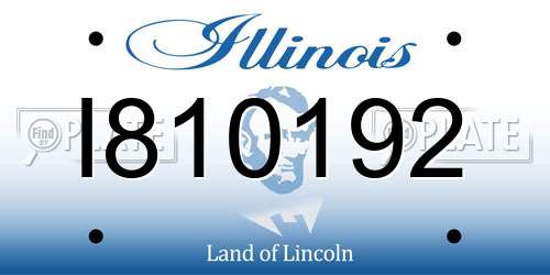 I810192 Illinois License Plate