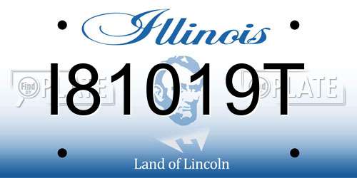 I81019T Illinois License Plate