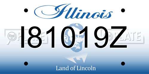 I81019Z Illinois License Plate