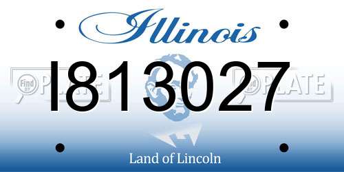 I813027 Illinois License Plate