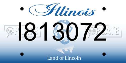 I813072 Illinois License Plate