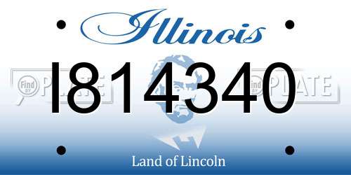 I814340 Illinois License Plate