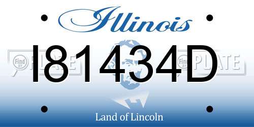 I81434D Illinois License Plate