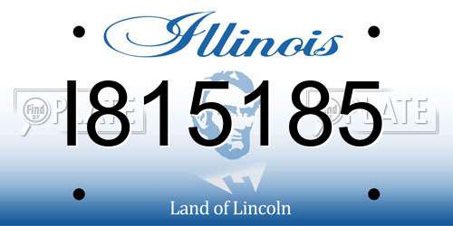 I815185 Illinois License Plate