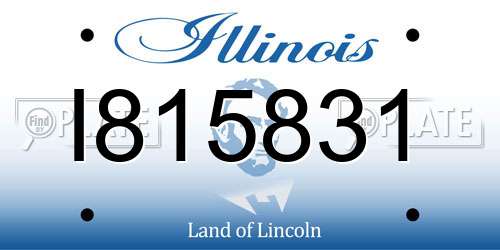 I815831 Illinois License Plate