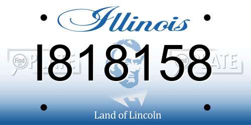 I818158 Illinois License Plate