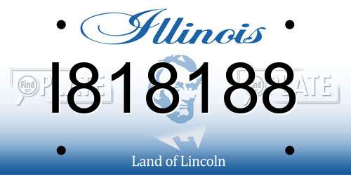 I818188 Illinois License Plate