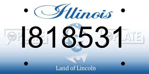 I818531 Illinois License Plate
