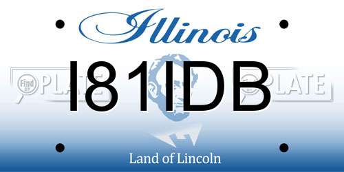 I81IDB Illinois License Plate