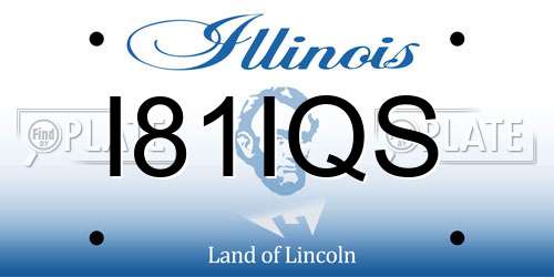 I81IQS Illinois License Plate
