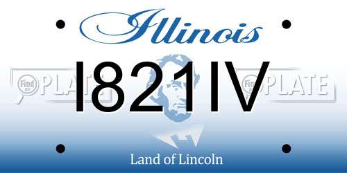 I821IV Illinois License Plate