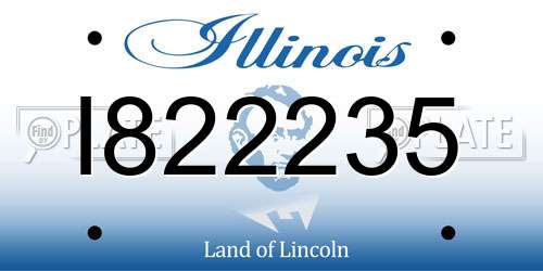 I822235 Illinois License Plate