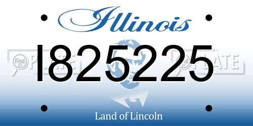 I825225 Illinois License Plate
