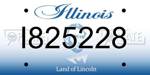 I825228 Illinois License Plate